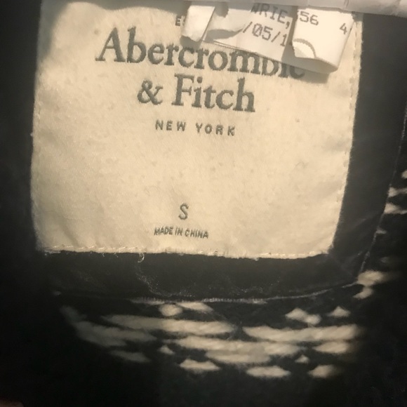 ABERCROMBIE & FITCH wool deer navy short cardigan - Picture 6 of 6